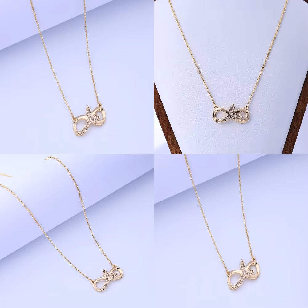 Sex Design Infinite Cycle Zircon Necklace Jewelry Titanium Steel Figure 8 Clavicle Chain Ladies Do Not Fade Jewelry