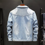 Denim Jacket Men Korean Gown Trend Denim Jacket Men's Top Clothes Casual Jacket