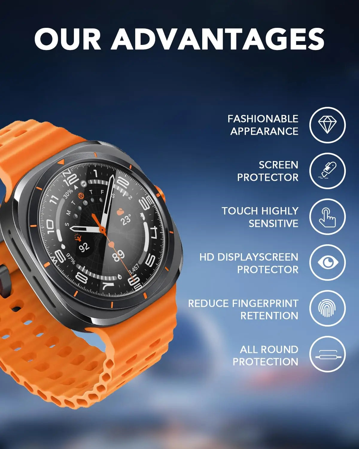 Tempered Glass for Samsung Galaxy Watch Ultra 47Mm Accessories HD Clear Hydraulic Film Galaxy Watch 7 Ultra Screen Protector