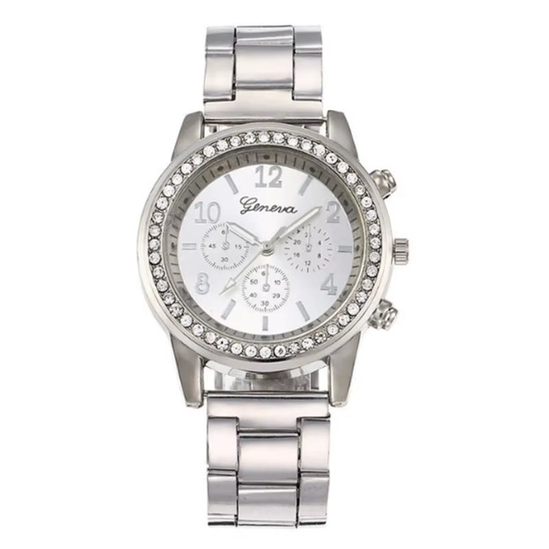 Womens Watches 5Pcs Set Luxury Rhinestone Women Fashion Elegant Wristwatch Quartz Watch for Girl Wristwatch Bracelet Gift