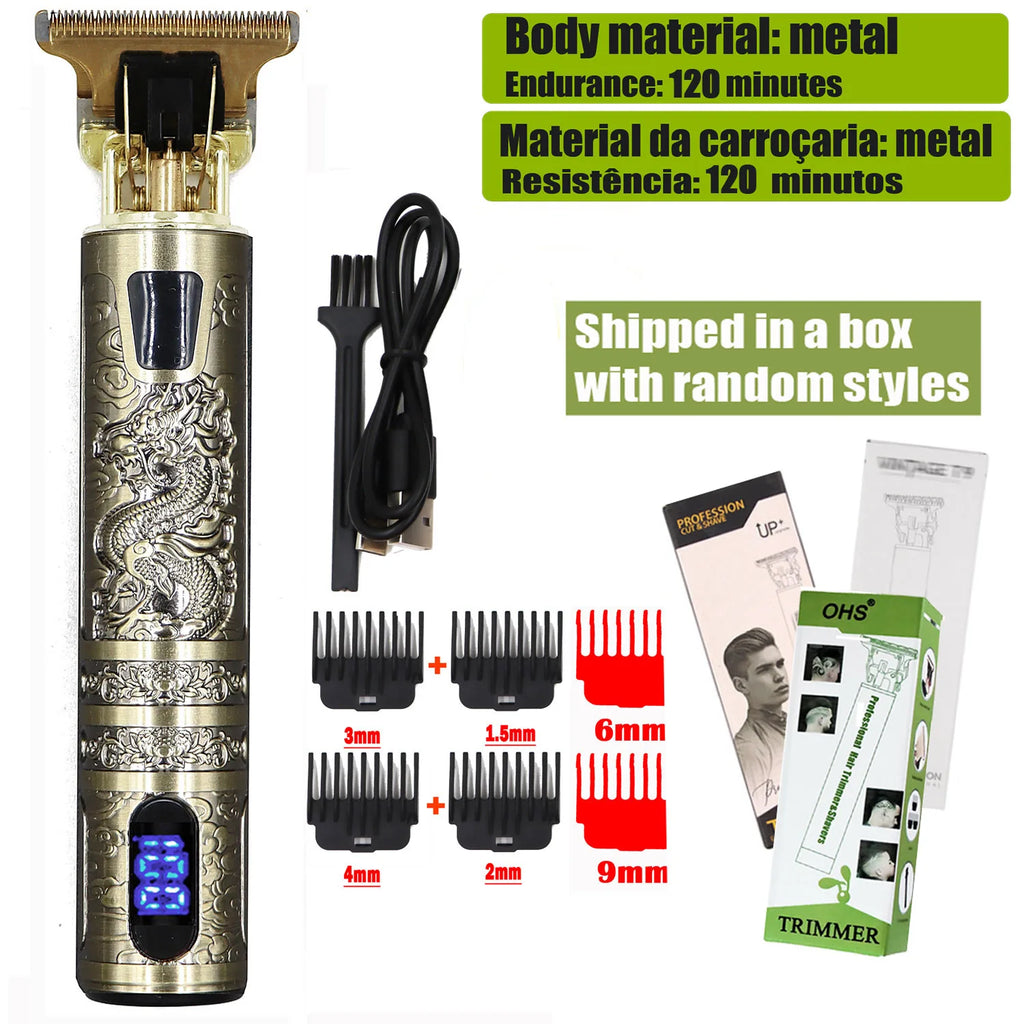 New Retro T9 Hair Clipper For Men, Electric Shaver, Rechargeable Hair Clipper, Portable Cordless Beard Trimmer