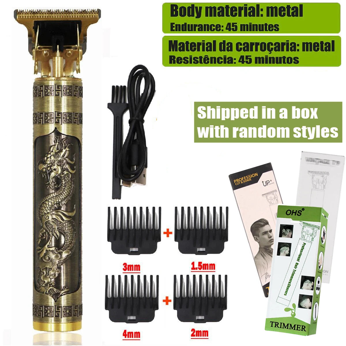 New Retro T9 Hair Clipper For Men, Electric Shaver, Rechargeable Hair Clipper, Portable Cordless Beard Trimmer