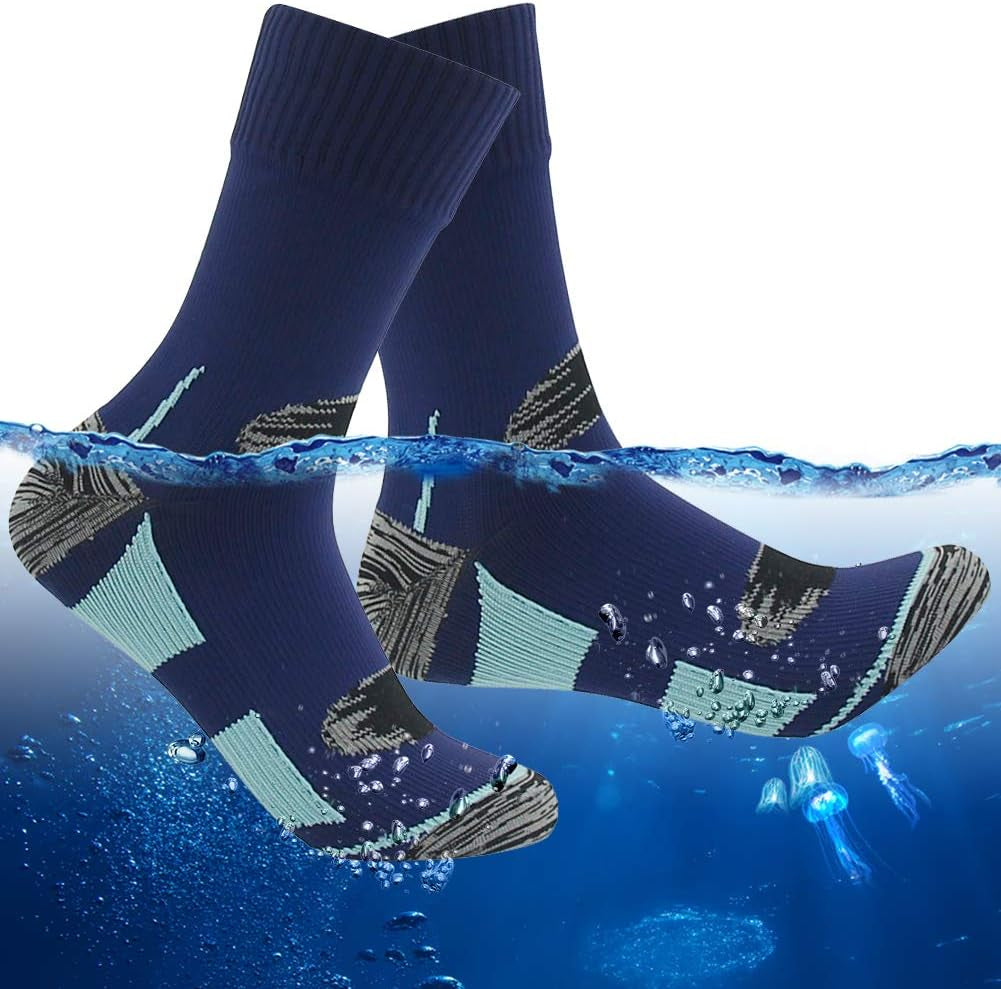 Waterproof Socks, Unisex Hiking Wading Trail Running Kayaking Crew Socks