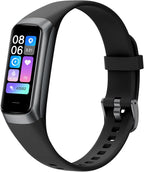 Keep Health Fitness Trackers for Women Men Amoled Step Counter Slim Thin 25 Sports Modes with Heart Rate Blood Pressure Monitor Alarm Stopwatch Timer Calories Burned IP68 Step Tracker Watch
