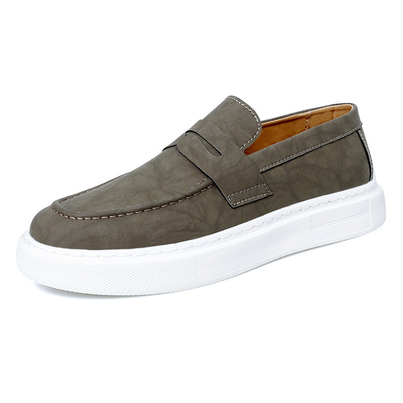 Platform Loafers Men's I Slip-on Casual Leather Shoes