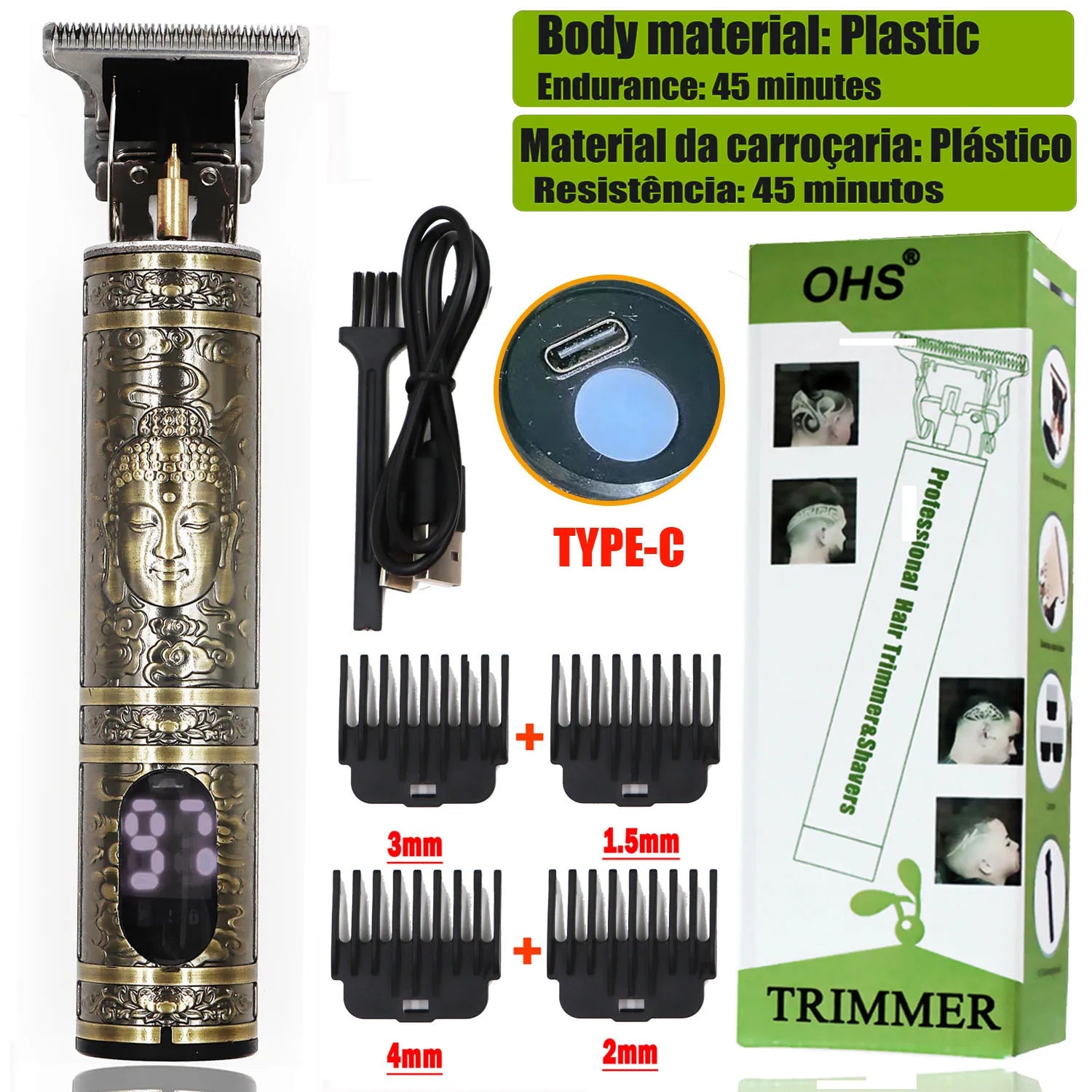 New Retro T9 Hair Clipper For Men, Electric Shaver, Rechargeable Hair Clipper, Portable Cordless Beard Trimmer