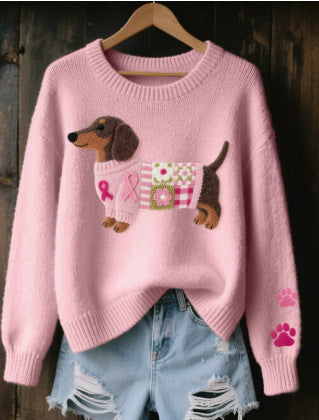 Womens Printed Crew-Neck Faux Sweater Top