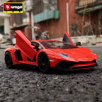 Bburago 1:24 Lamborghini Aventador LP750-4 SV Alloy Sports Car Model Diecasts Metal Toy Vehicles Car Model Simulation Kids Gifts