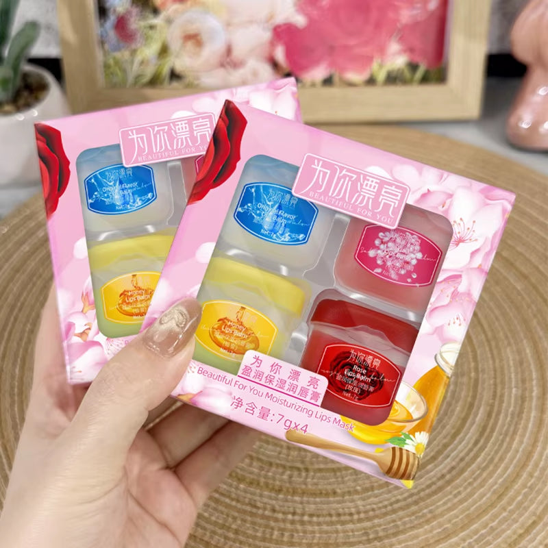 Moisturizing Fruits Lip Balm Sets Lipstick Makeup Base Moisturizer Lip Plumper Anti-Cracking Lips Skin Care Products