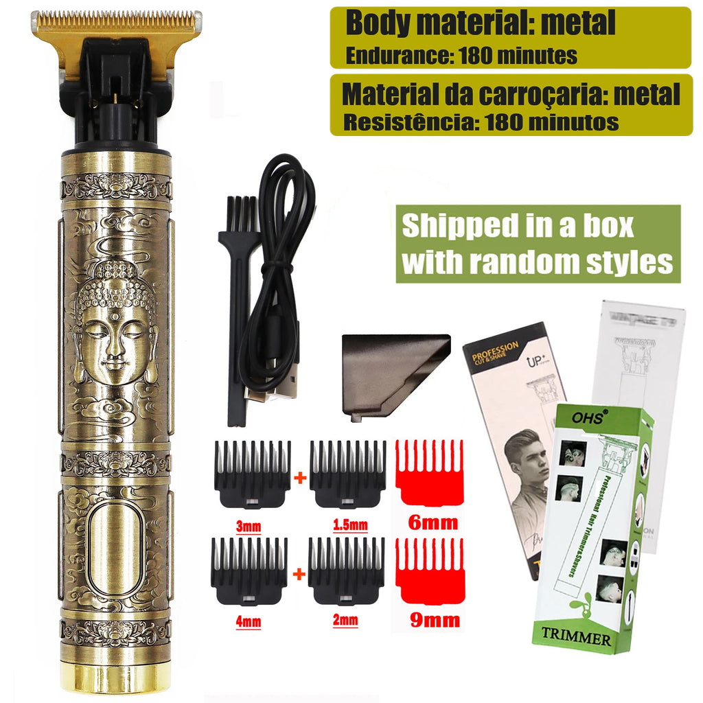 New Retro T9 Hair Clipper For Men, Electric Shaver, Rechargeable Hair Clipper, Portable Cordless Beard Trimmer