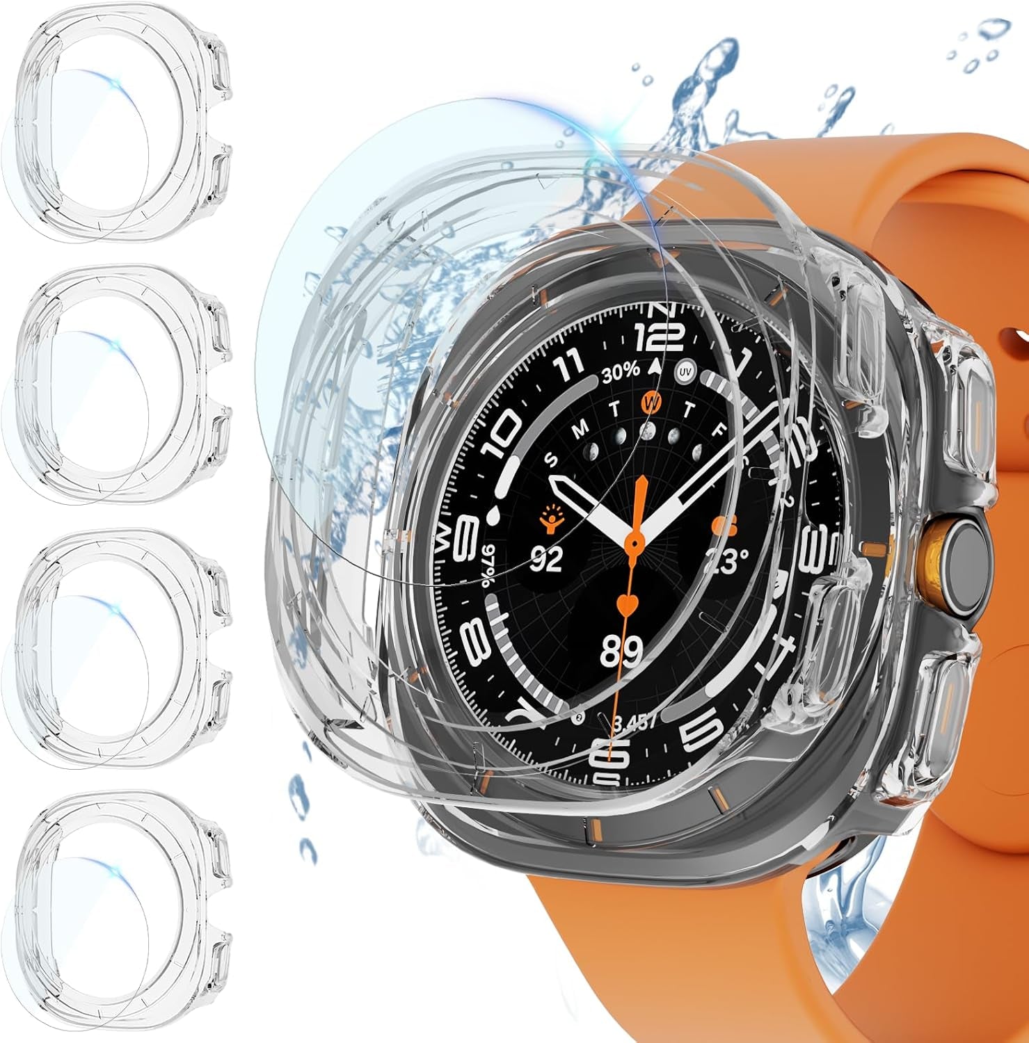 (4+4 Pack) Screen Protector Case for Samsung Galaxy Watch 7 Ultra 47Mm, Hard PC
